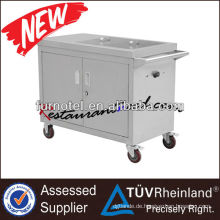 K395 Elektrischer beweglicher Bain Marie tragbarer Nahrungsmittelwärmer mit 2 Cabinet &amp; Pans